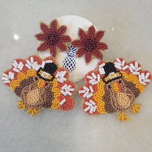 Beaded Turkey Earrings NEW